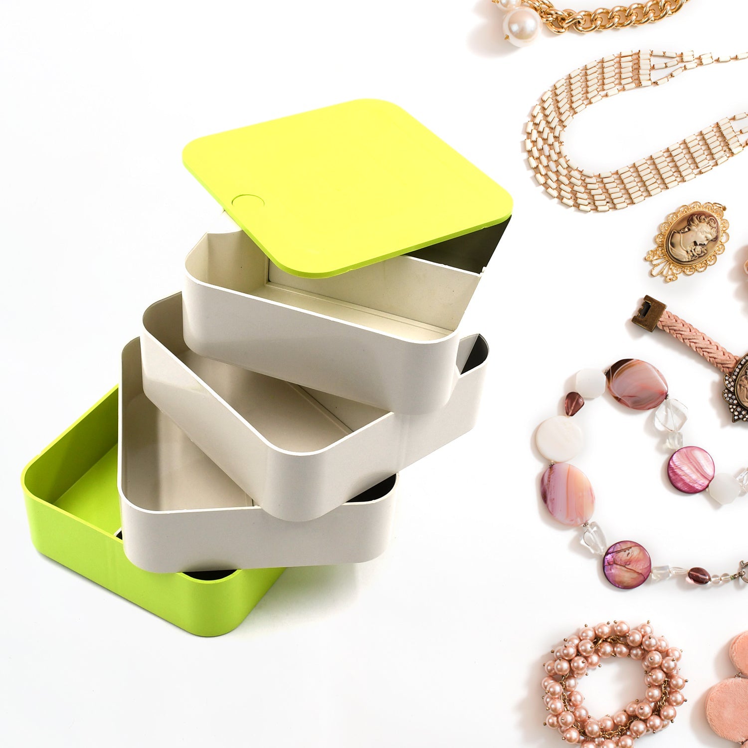 4023B 4 Layers Jewelry Box, 360 Degree Rotating Jewelry Box, Jewelry and Earring Organizer Box, Accessory Storage Box 4023B 4 Layers Jewelry Box, 360 Degree Rotating Jewelry Box, Jewelry and Earring Organizer Box, Accessory Storage Box